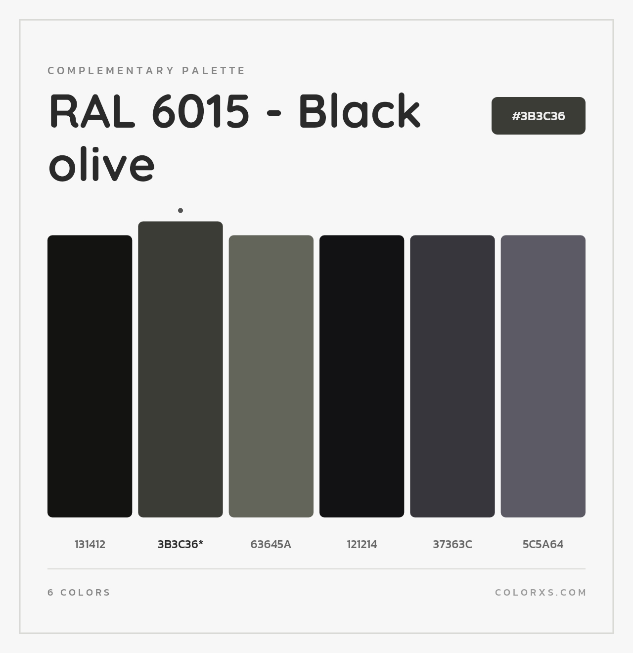 RAL 6015 - Black olive - Complementary Color Palette