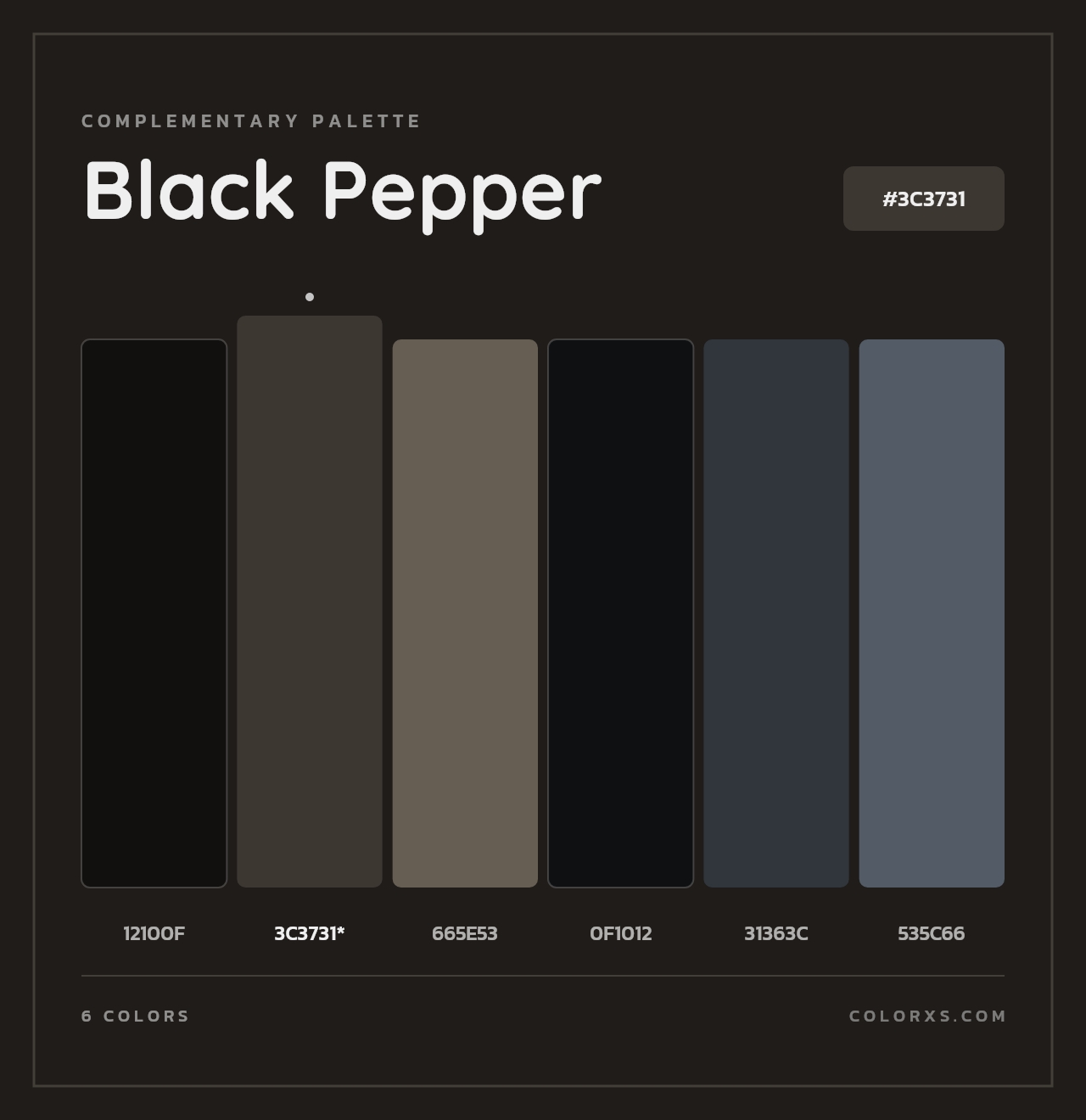 Black Pepper - Complementary Color Palette