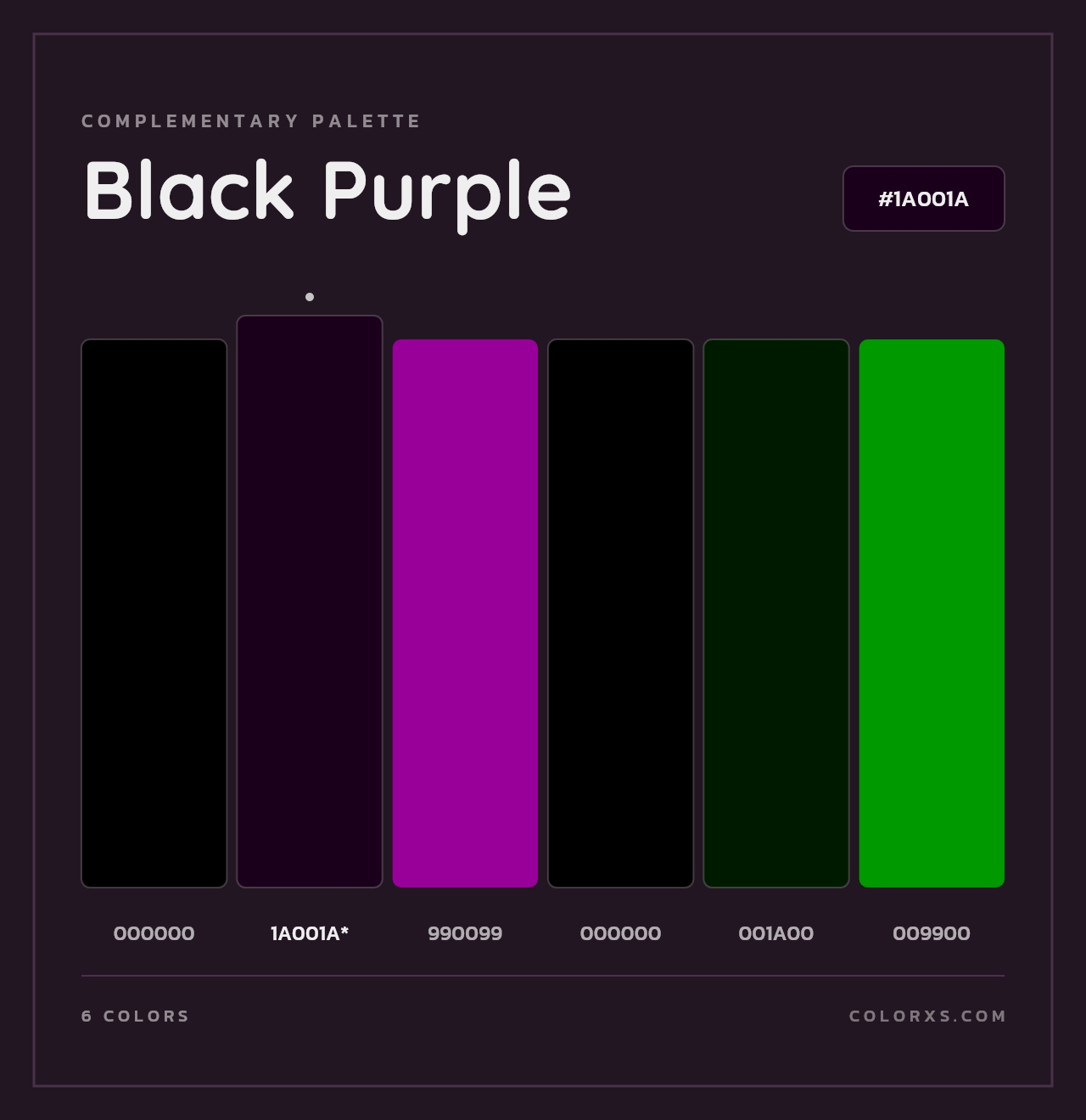 Black Purple - Complementary Color Palette