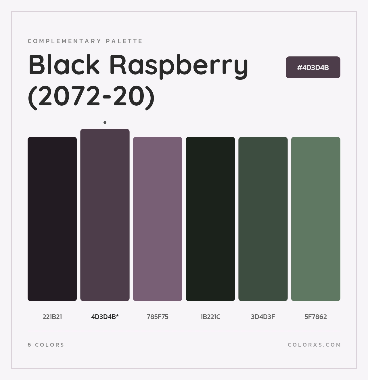 Black Raspberry (2072-20) - Complementary Color Palette