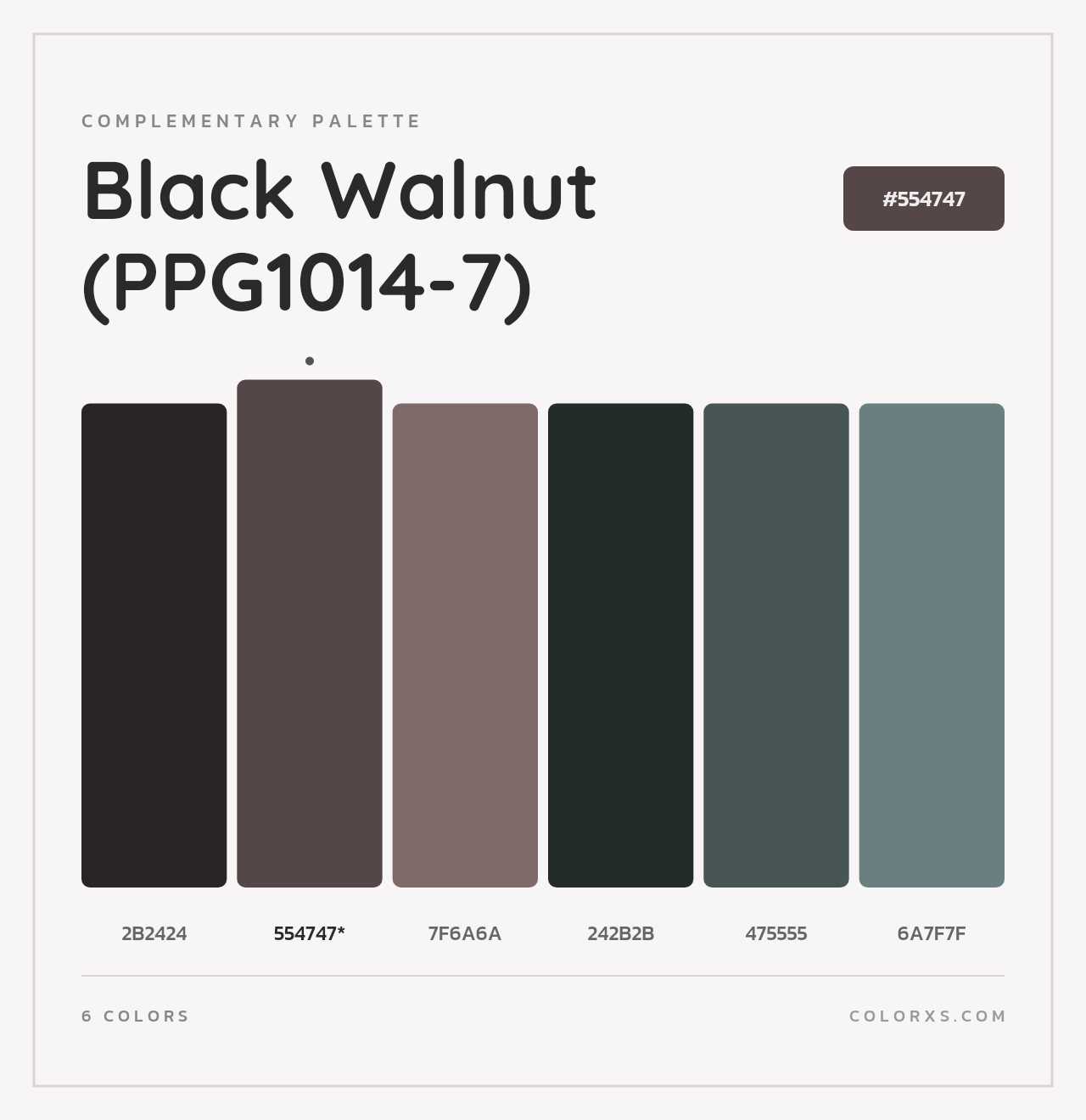 Black Walnut (PPG1014-7) - Complementary Color Palette