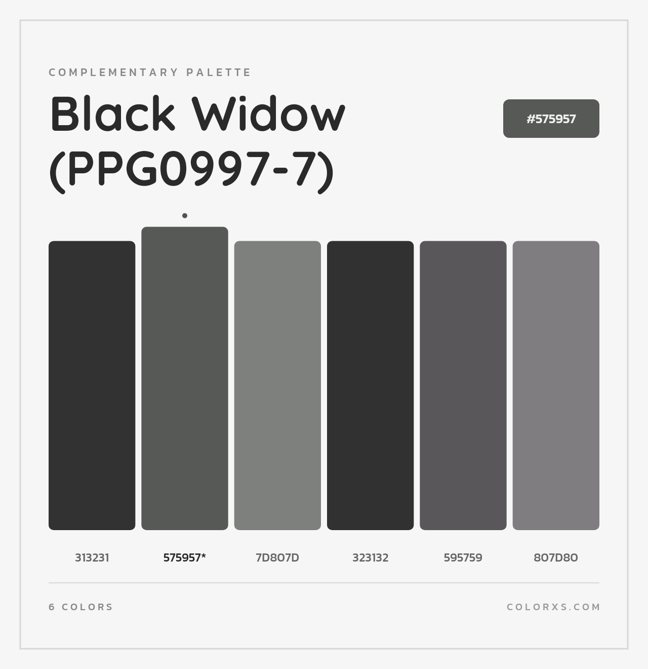 Black Widow (PPG0997-7) - Complementary Color Palette