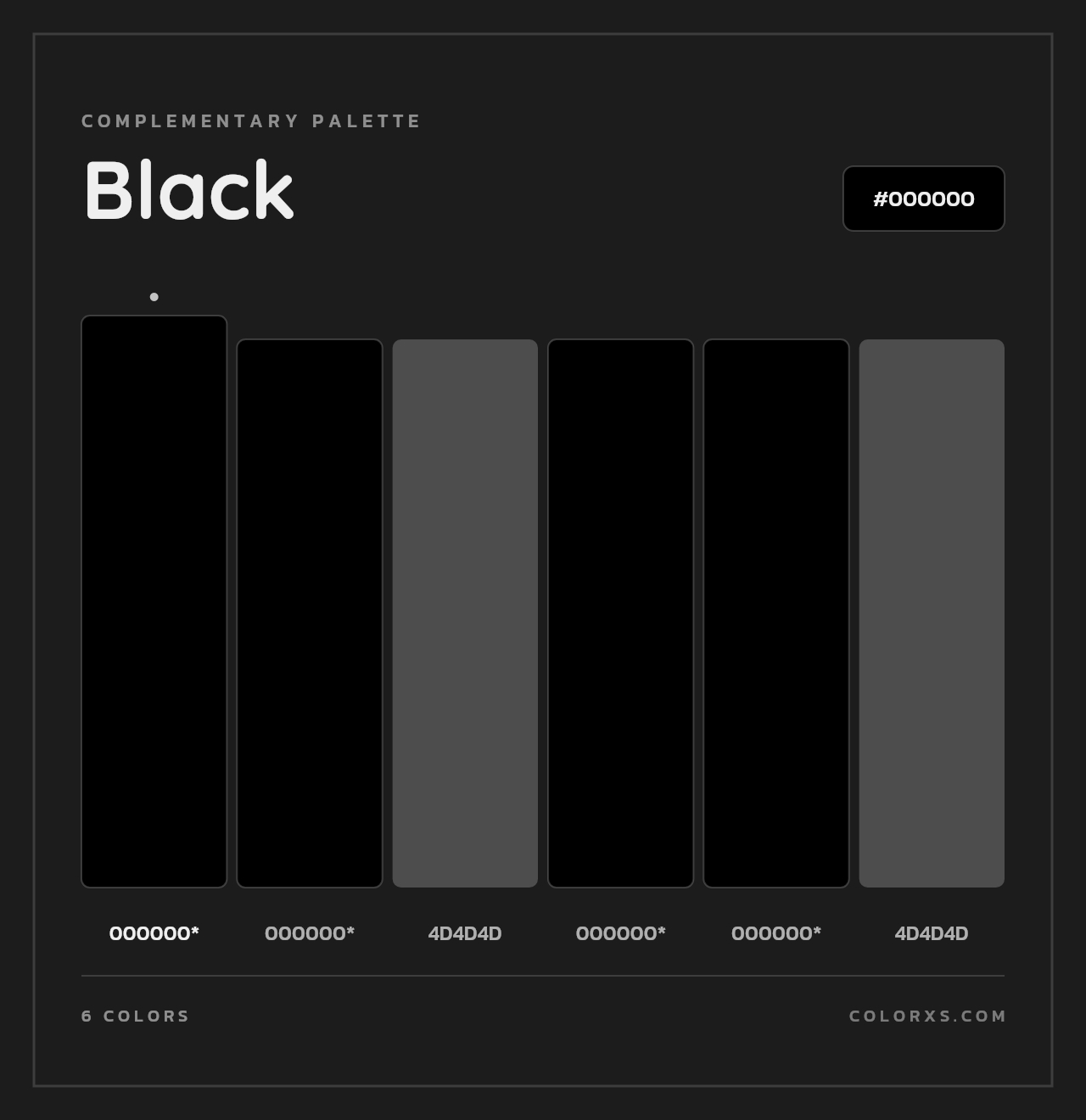 Black - Complementary Color Palette