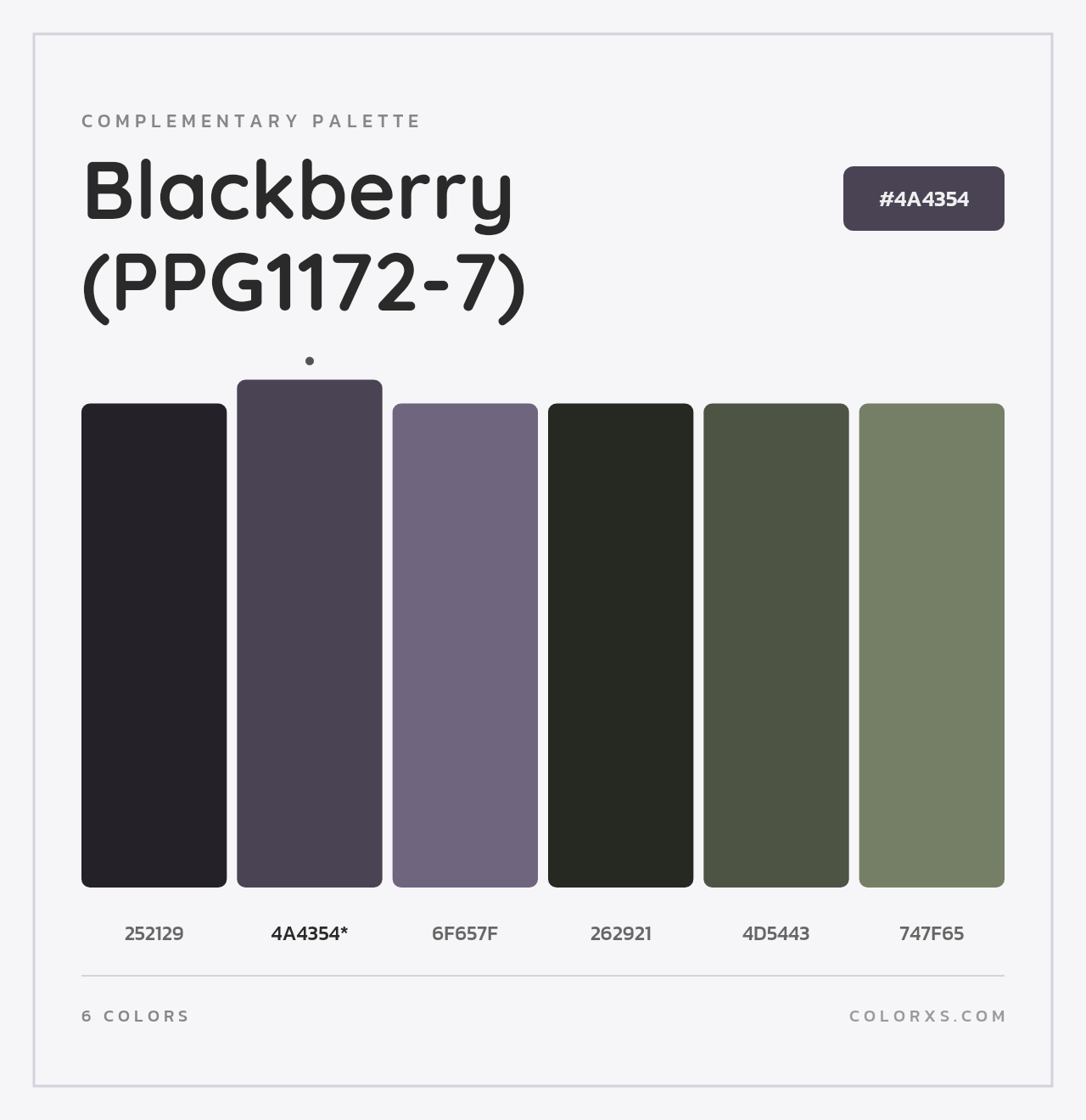 Blackberry (PPG1172-7) - Complementary Color Palette