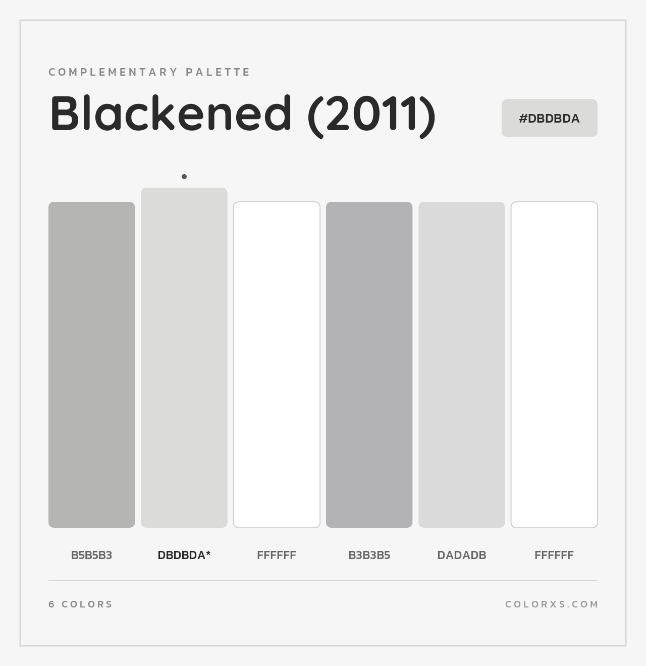 Blackened (2011) - Complementary Color Palette