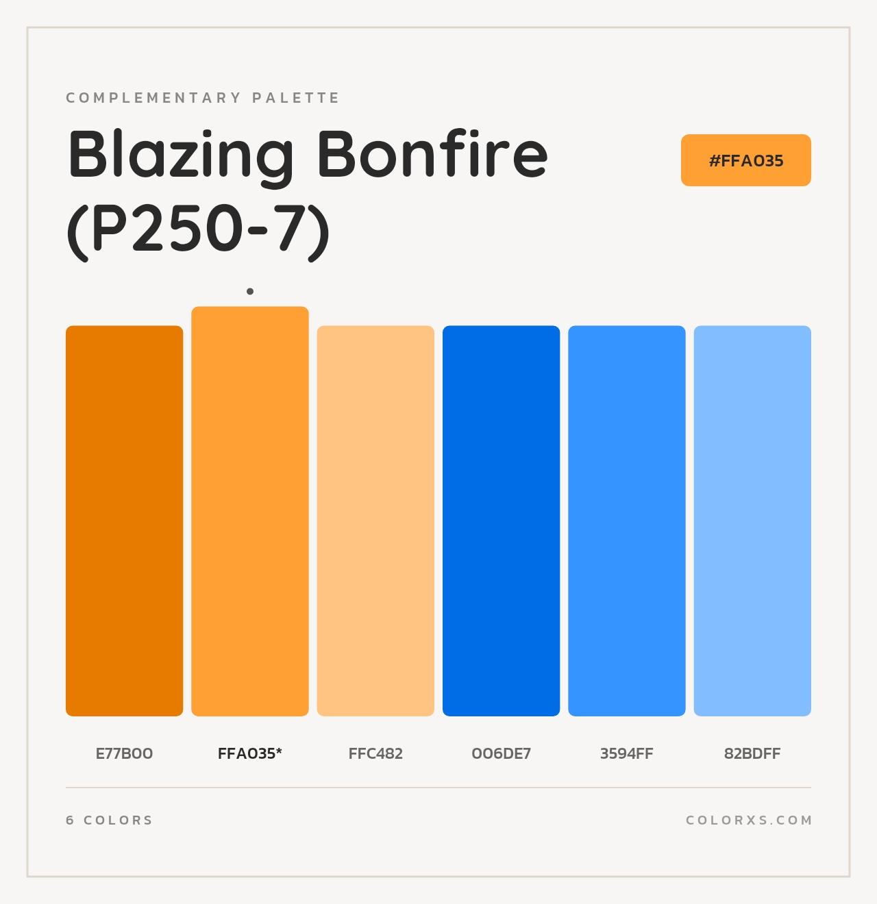Blazing Bonfire (P250-7) - Complementary Color Palette