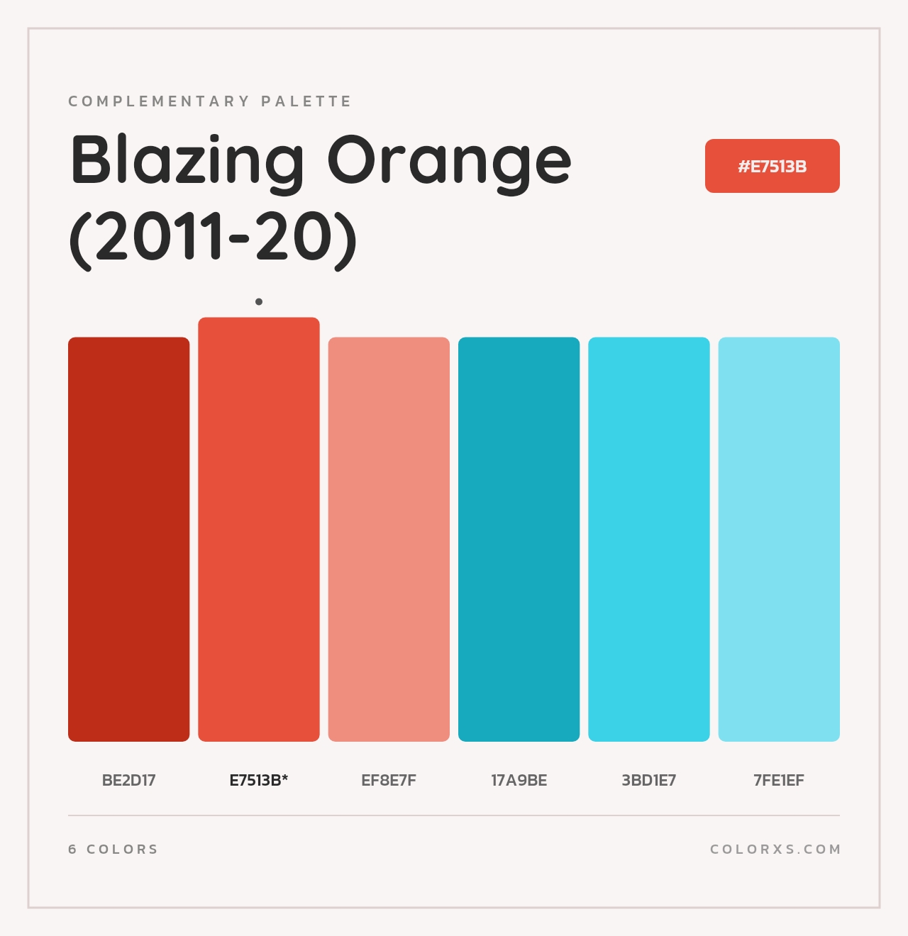 Blazing Orange (2011-20) - Complementary Color Palette