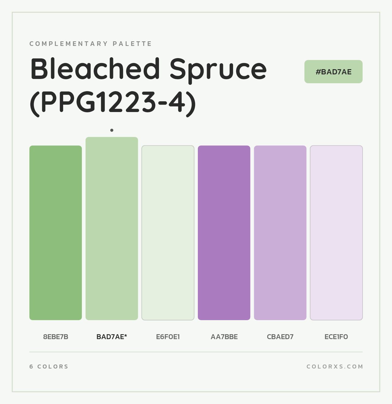 Bleached Spruce (PPG1223-4) - Complementary Color Palette