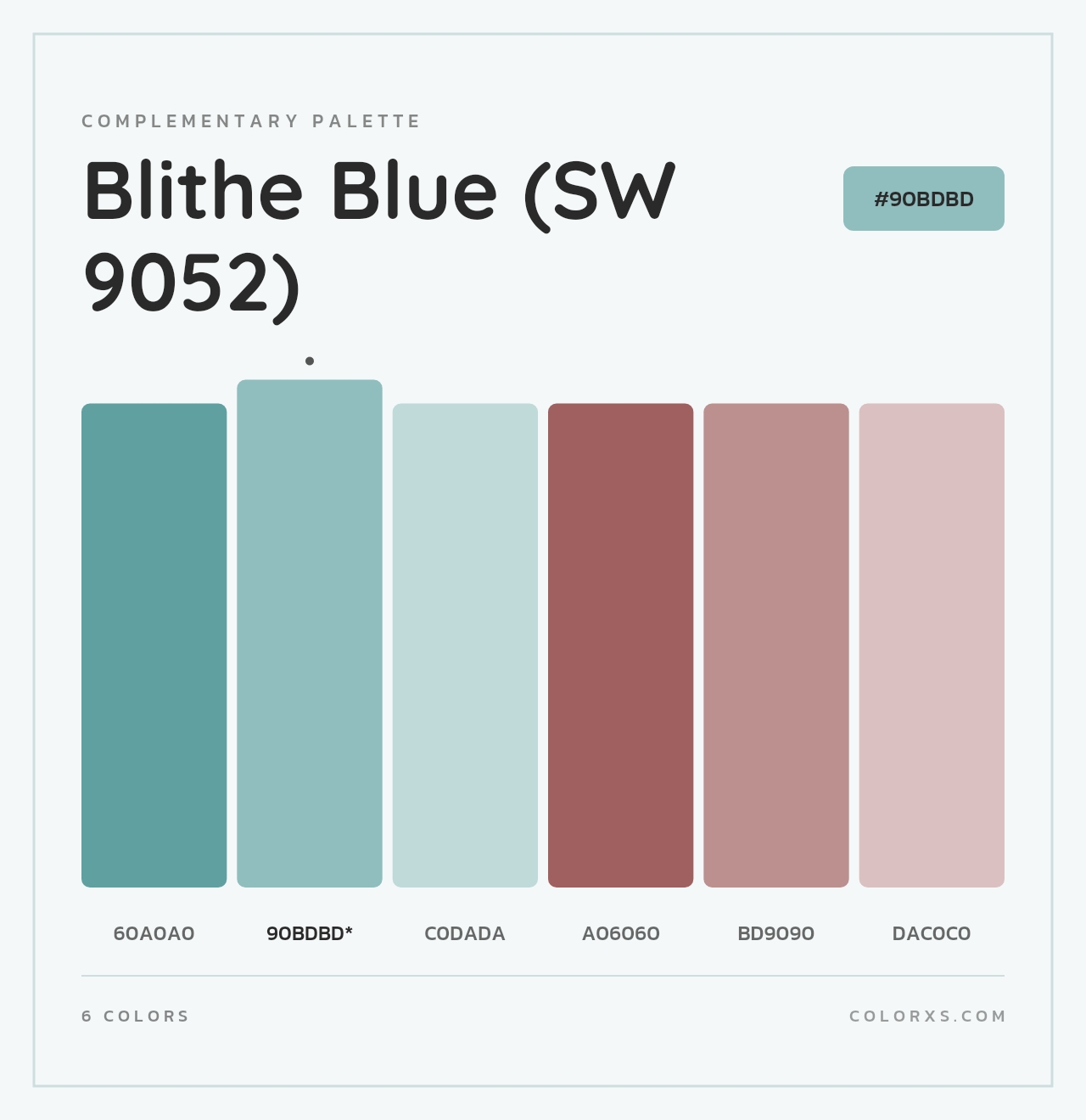 Blithe Blue (SW 9052) - Complementary Color Palette