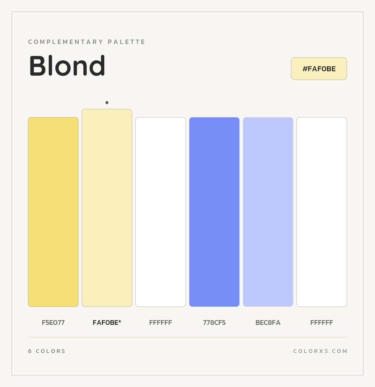Blond - Complementary Color Palette
