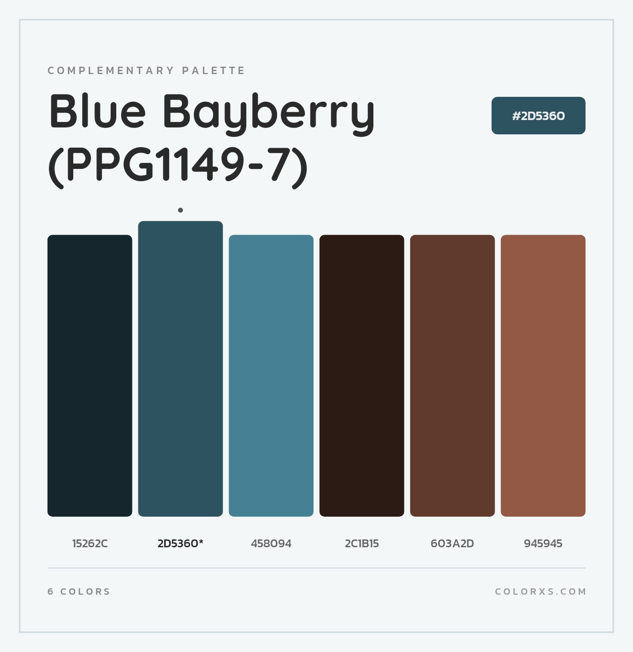 Blue Bayberry (PPG1149-7) - Complementary Color Palette