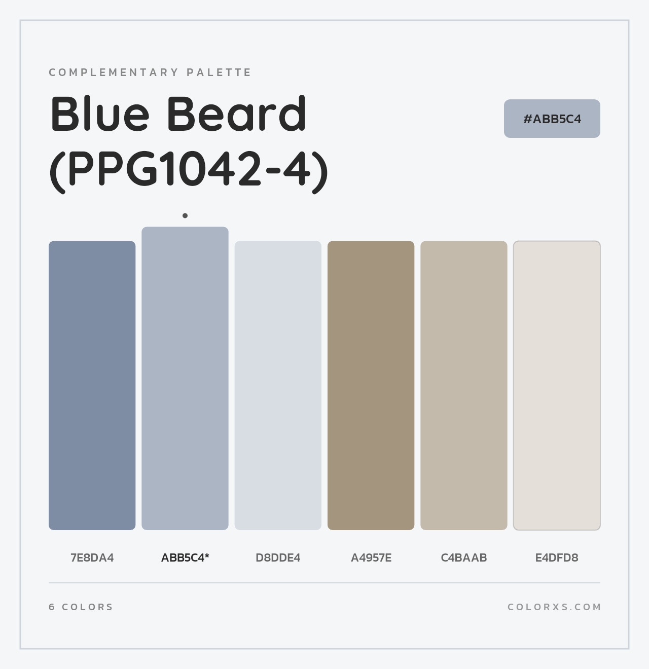 Blue Beard (PPG1042-4) - Complementary Color Palette