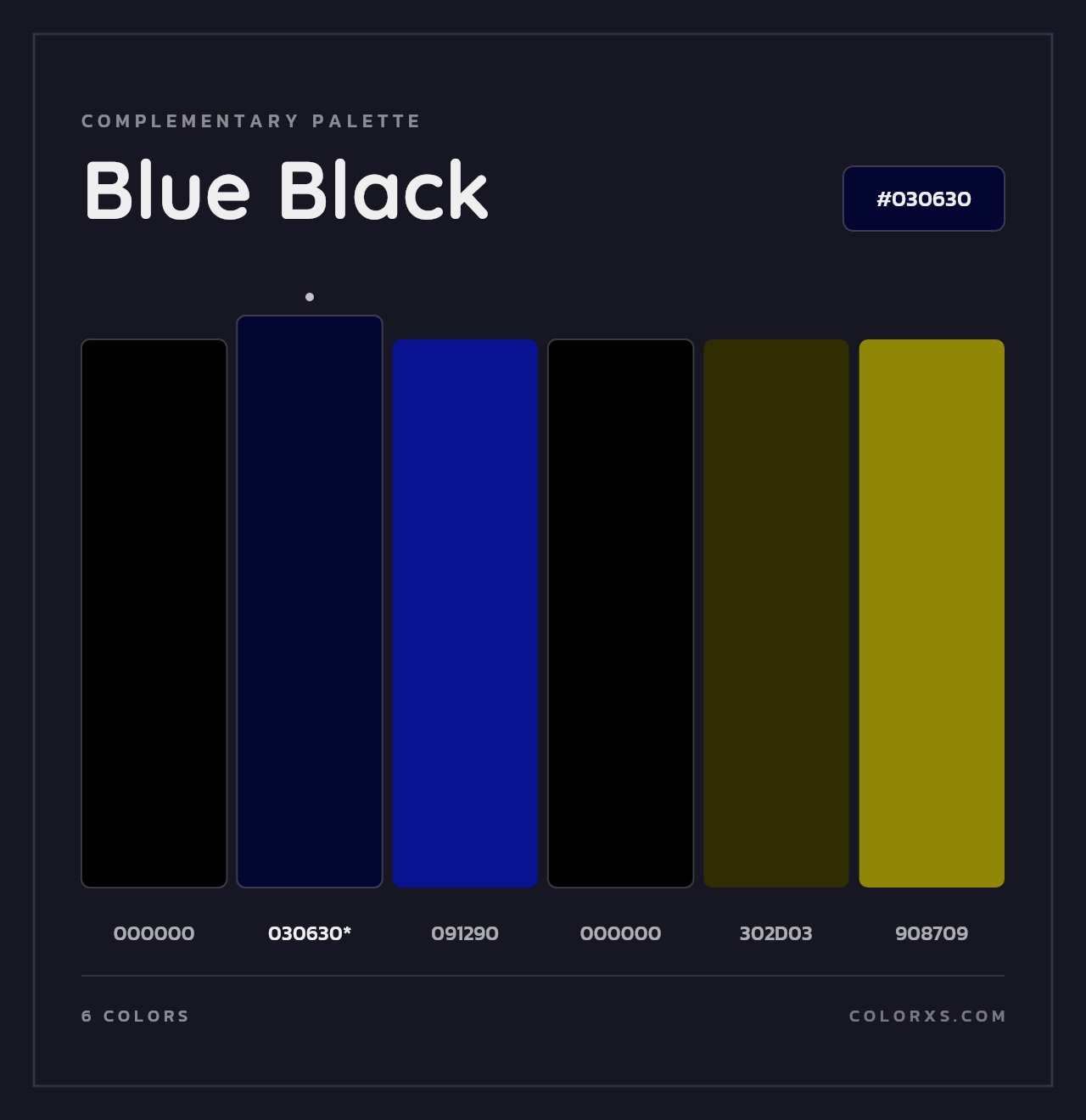 Blue Black - Complementary Color Palette