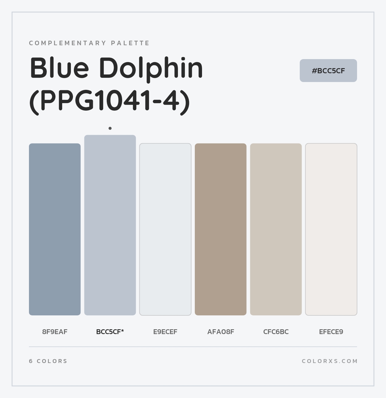 Blue Dolphin (PPG1041-4) - Complementary Color Palette