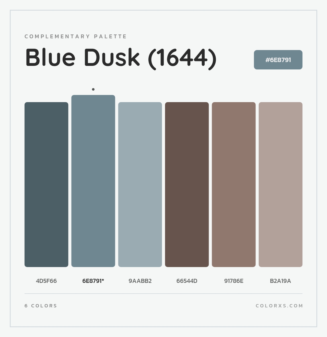 Blue Dusk (1644) - Complementary Color Palette