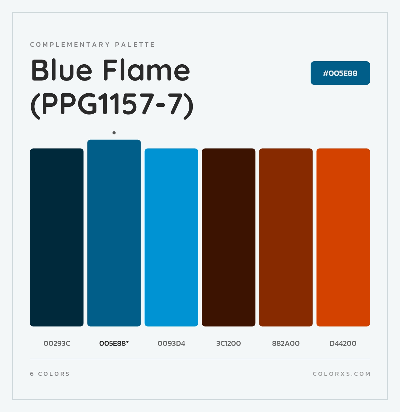Blue Flame (PPG1157-7) - Complementary Color Palette