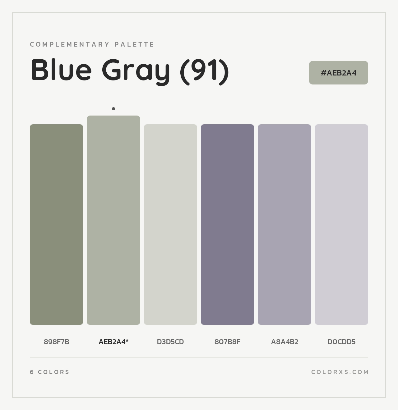 Blue Gray (91) - Complementary Color Palette