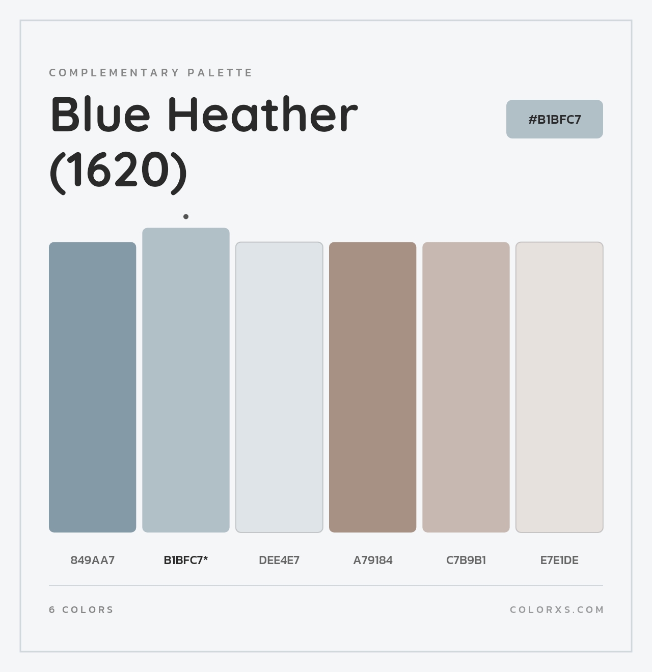 Blue Heather (1620) - Complementary Color Palette