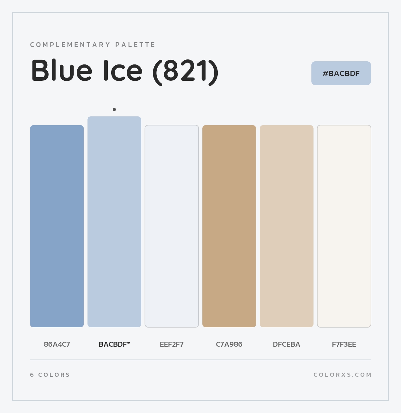 Blue Ice (821) - Complementary Color Palette