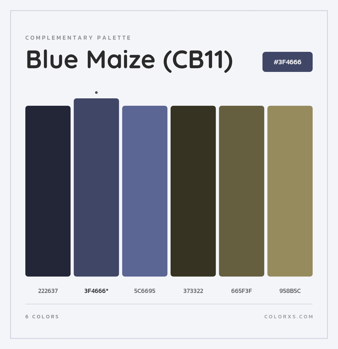 Blue Maize (CB11) - Complementary Color Palette