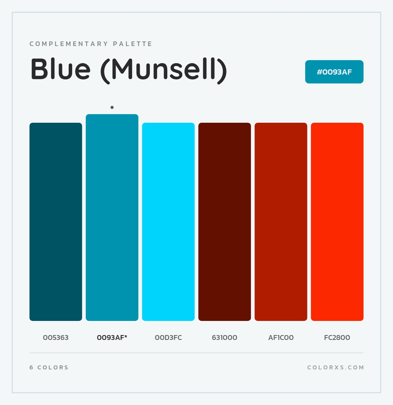 Blue (Munsell) - Complementary Color Palette