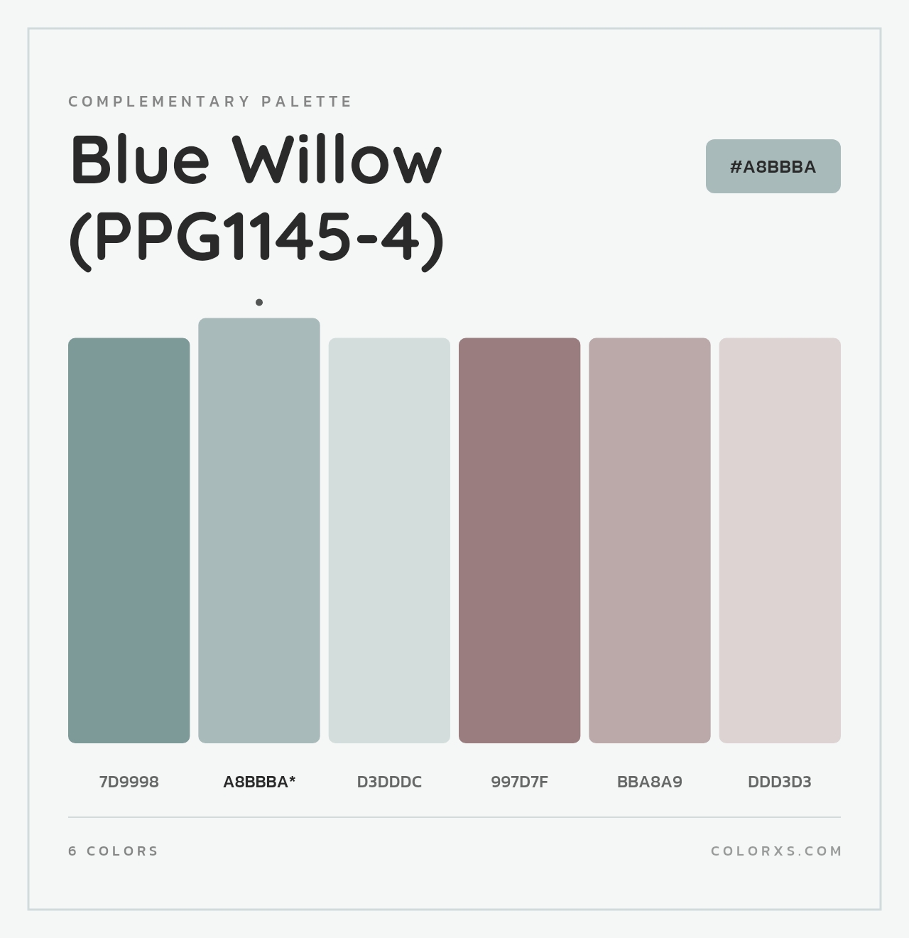 Blue Willow (PPG1145-4) - Complementary Color Palette