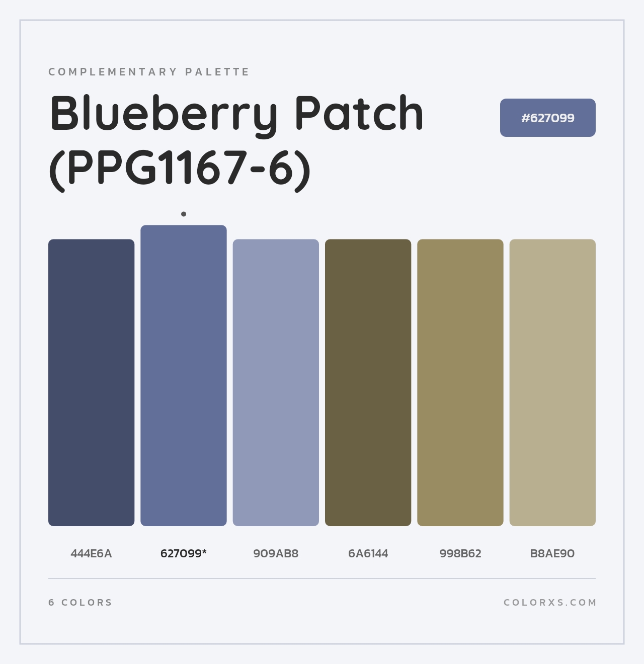Blueberry Patch (PPG1167-6) - Complementary Color Palette