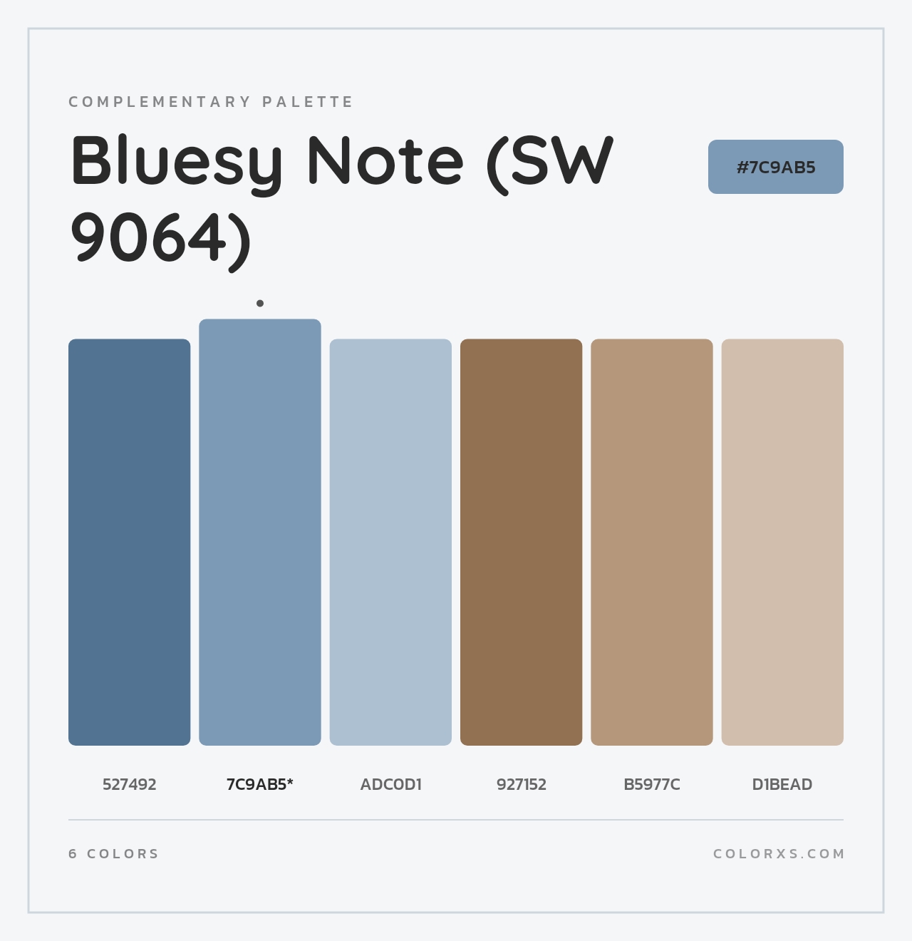 Bluesy Note (SW 9064) - Complementary Color Palette
