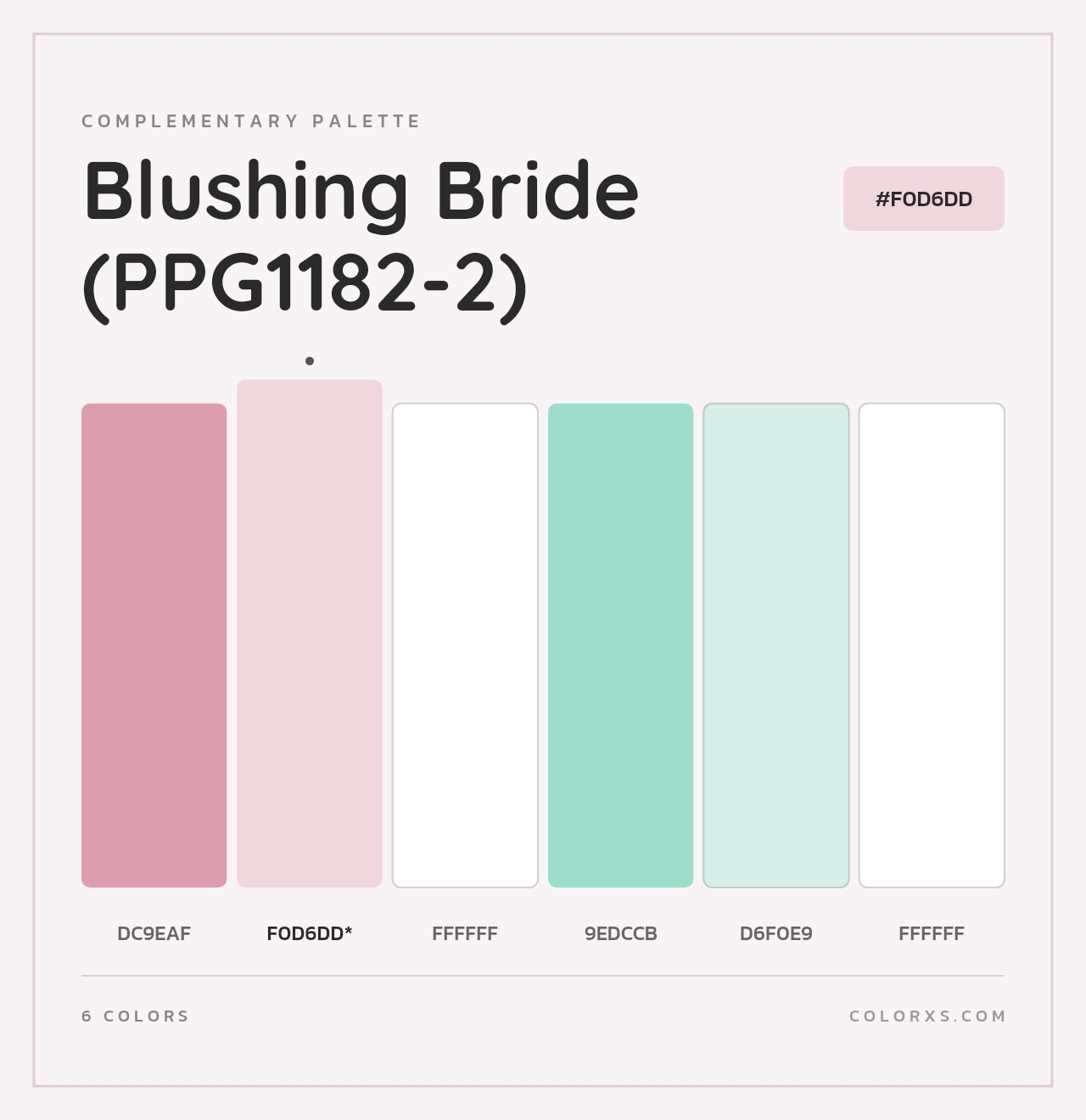 Blushing Bride (PPG1182-2) - Complementary Color Palette