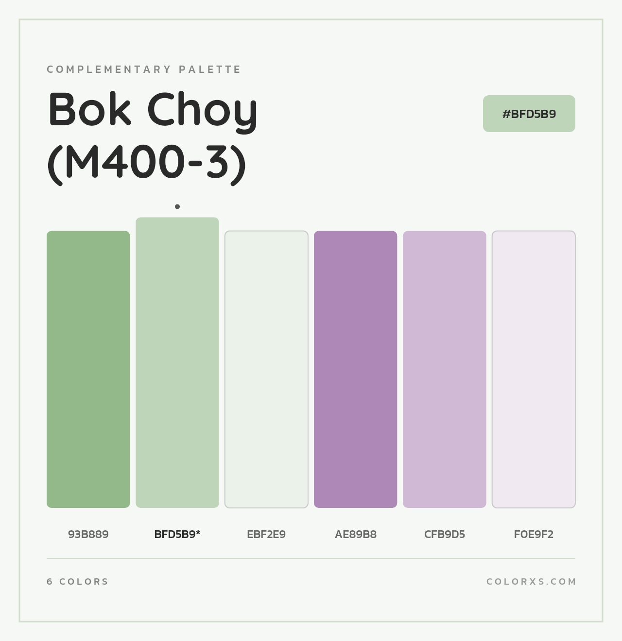Bok Choy (M400-3) - Complementary Color Palette