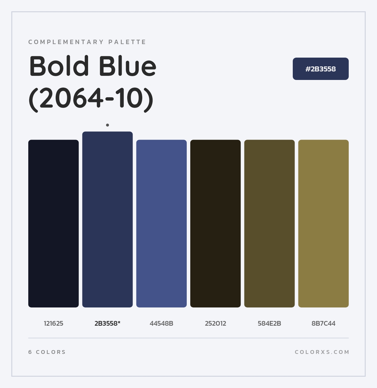 Bold Blue (2064-10) - Complementary Color Palette
