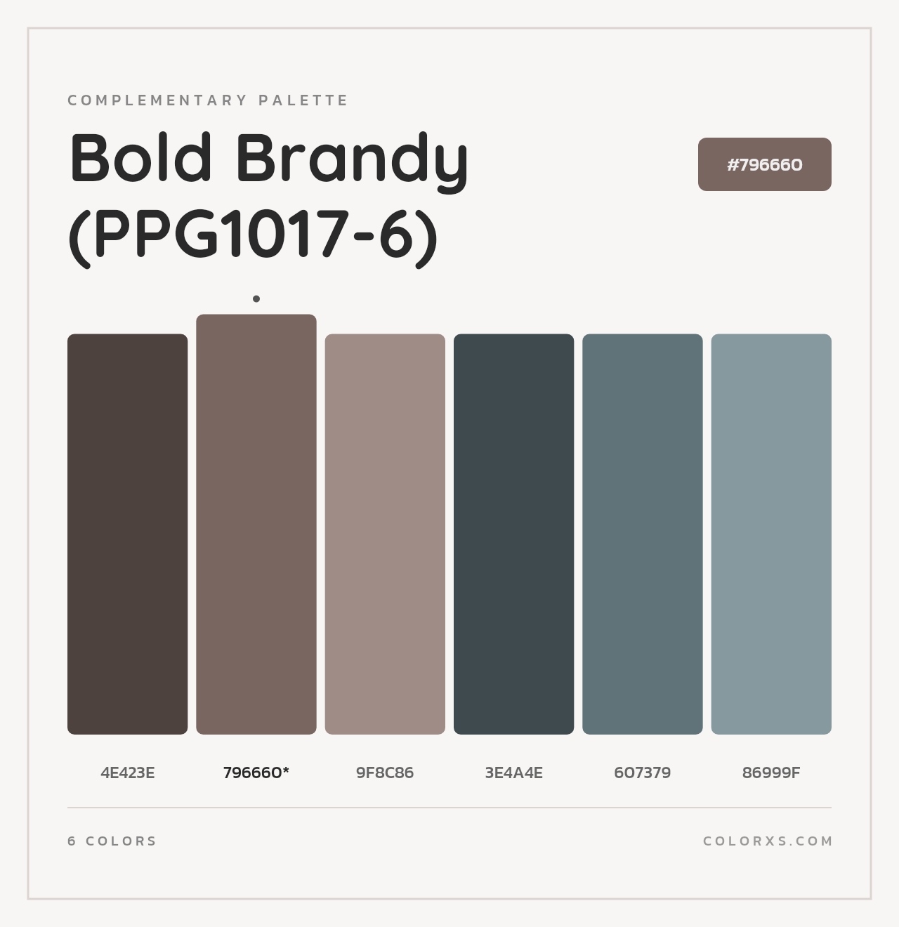 Bold Brandy (PPG1017-6) - Complementary Color Palette