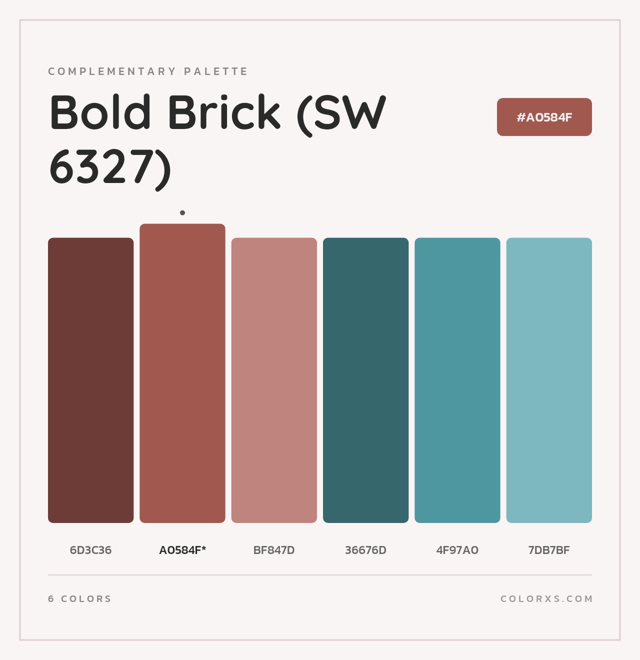 Bold Brick (SW 6327) - Complementary Color Palette