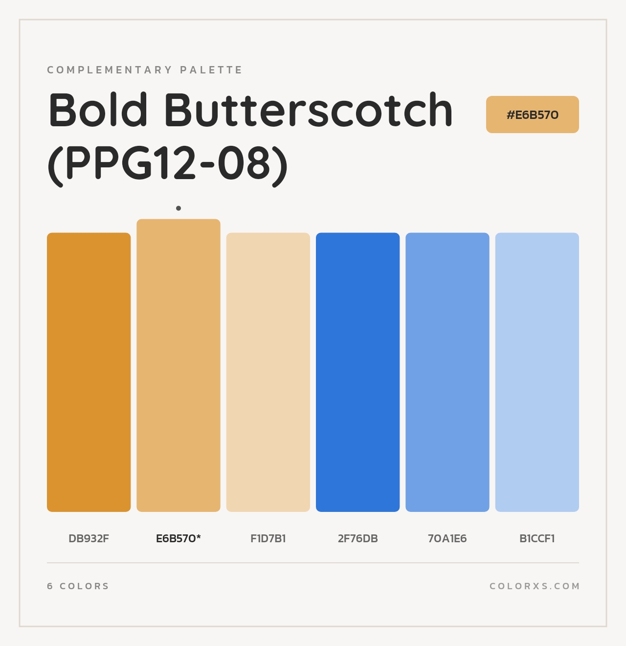 Bold Butterscotch (PPG12-08) - Complementary Color Palette