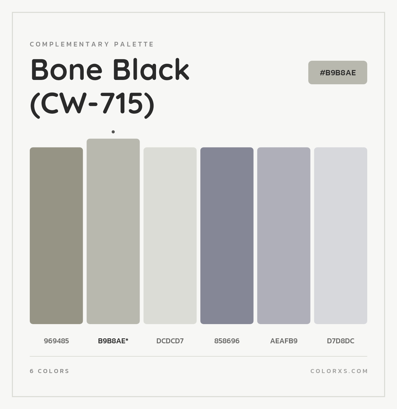 Bone Black (CW-715) - Complementary Color Palette