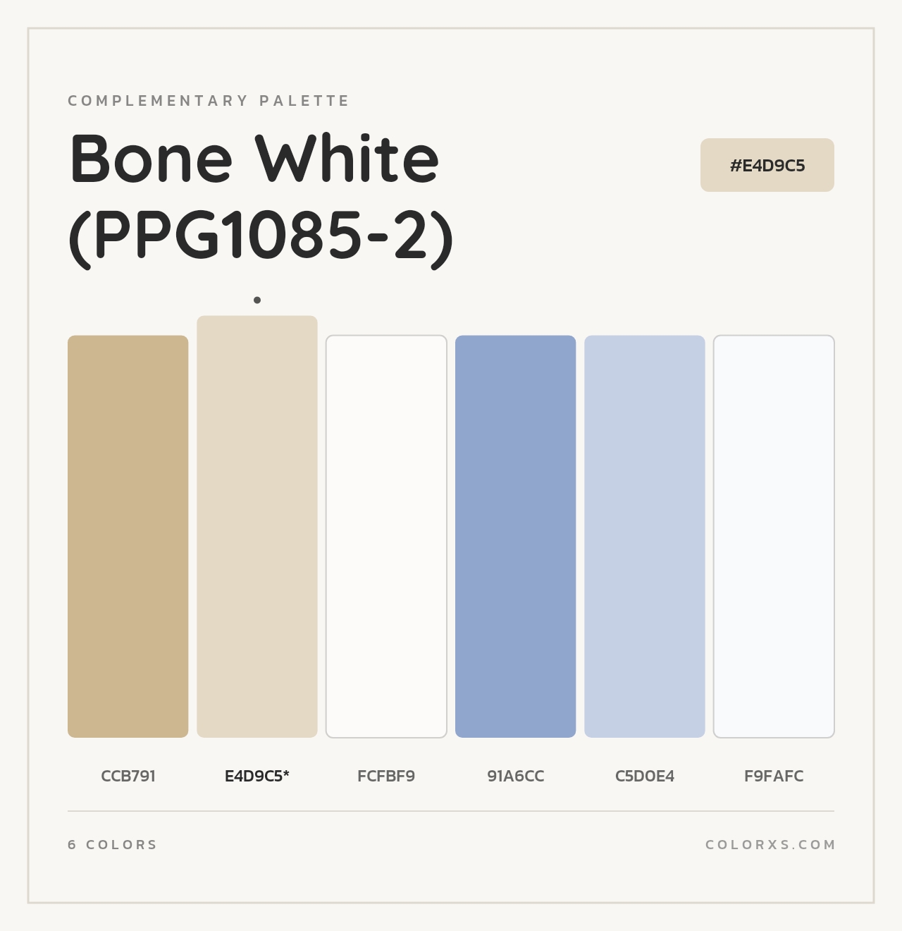 Bone White (PPG1085-2) - Complementary Color Palette