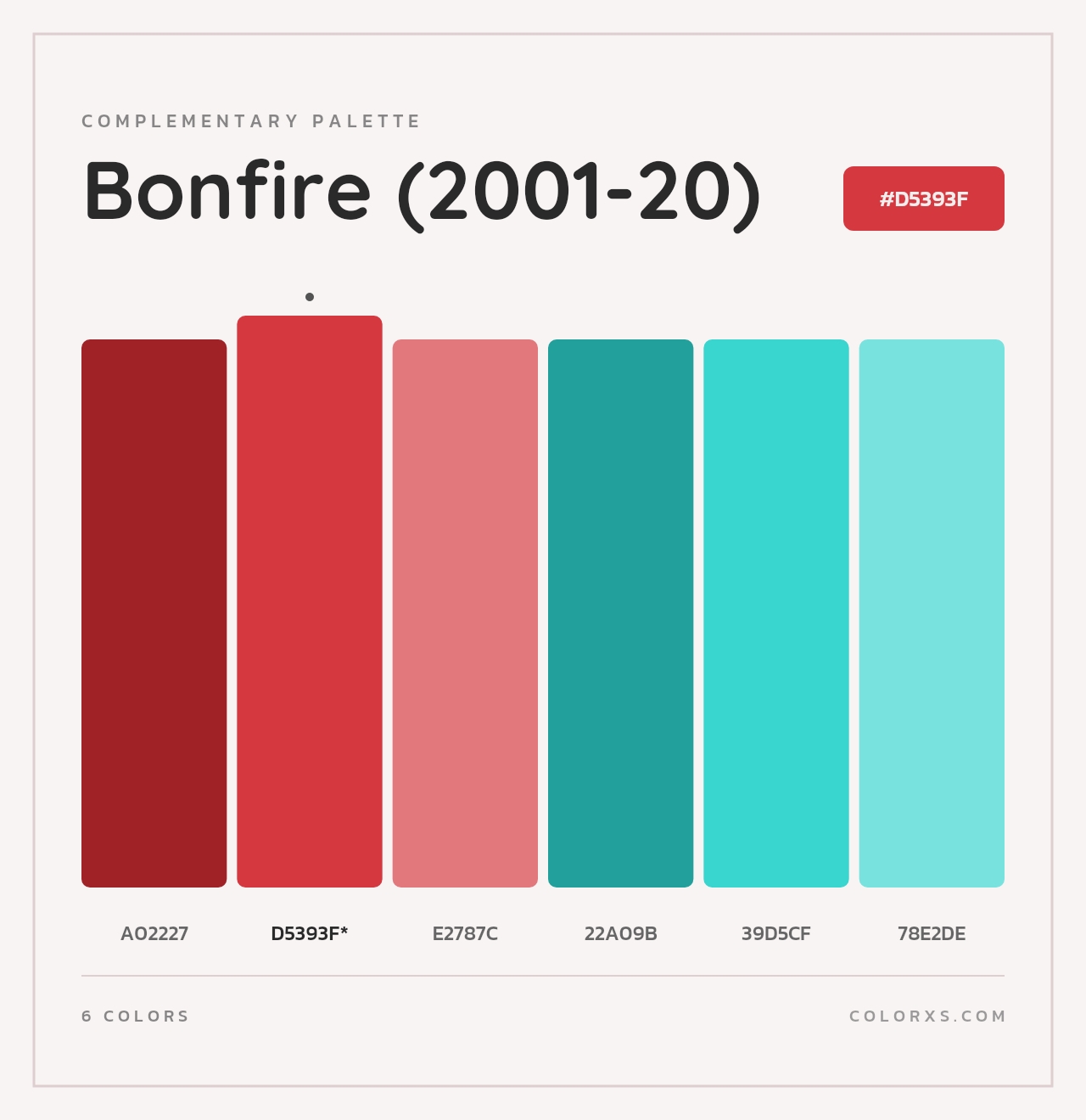 Bonfire (2001-20) - Complementary Color Palette