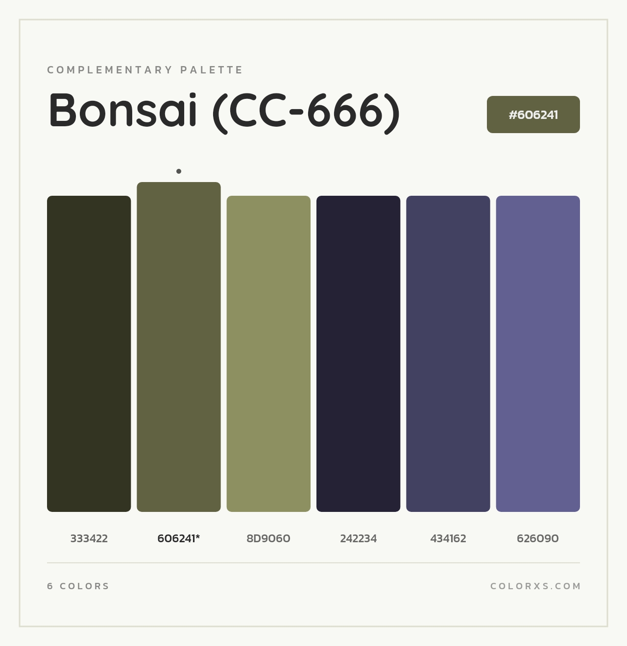 Bonsai (CC-666) - Complementary Color Palette
