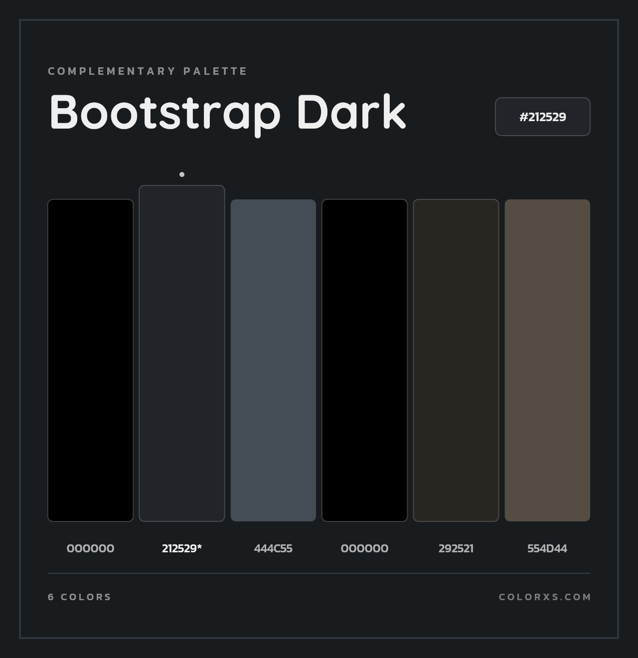 Bootstrap Dark - Complementary Color Palette