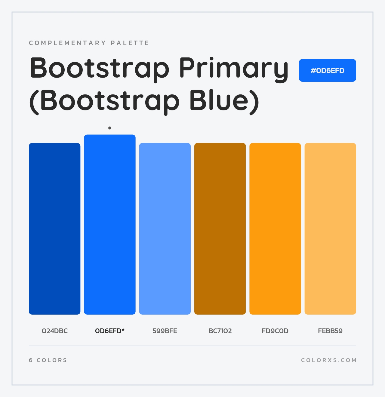 Bootstrap Primary (Bootstrap Blue) - Complementary Color Palette