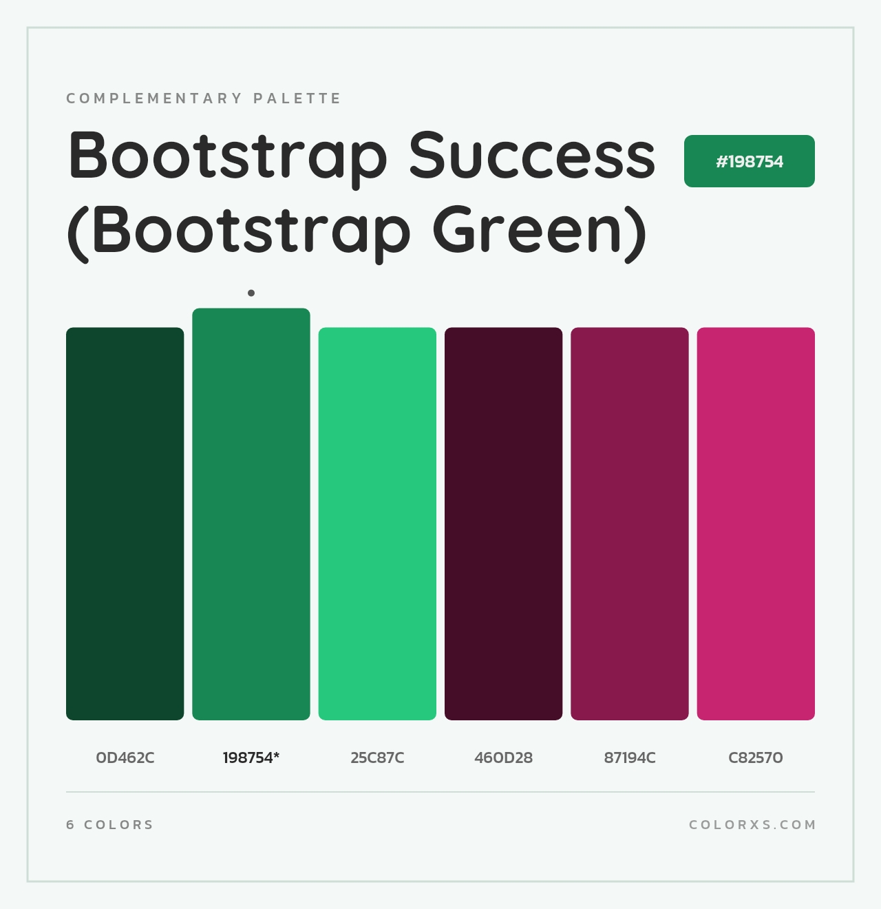 Bootstrap Success (Bootstrap Green) - Complementary Color Palette