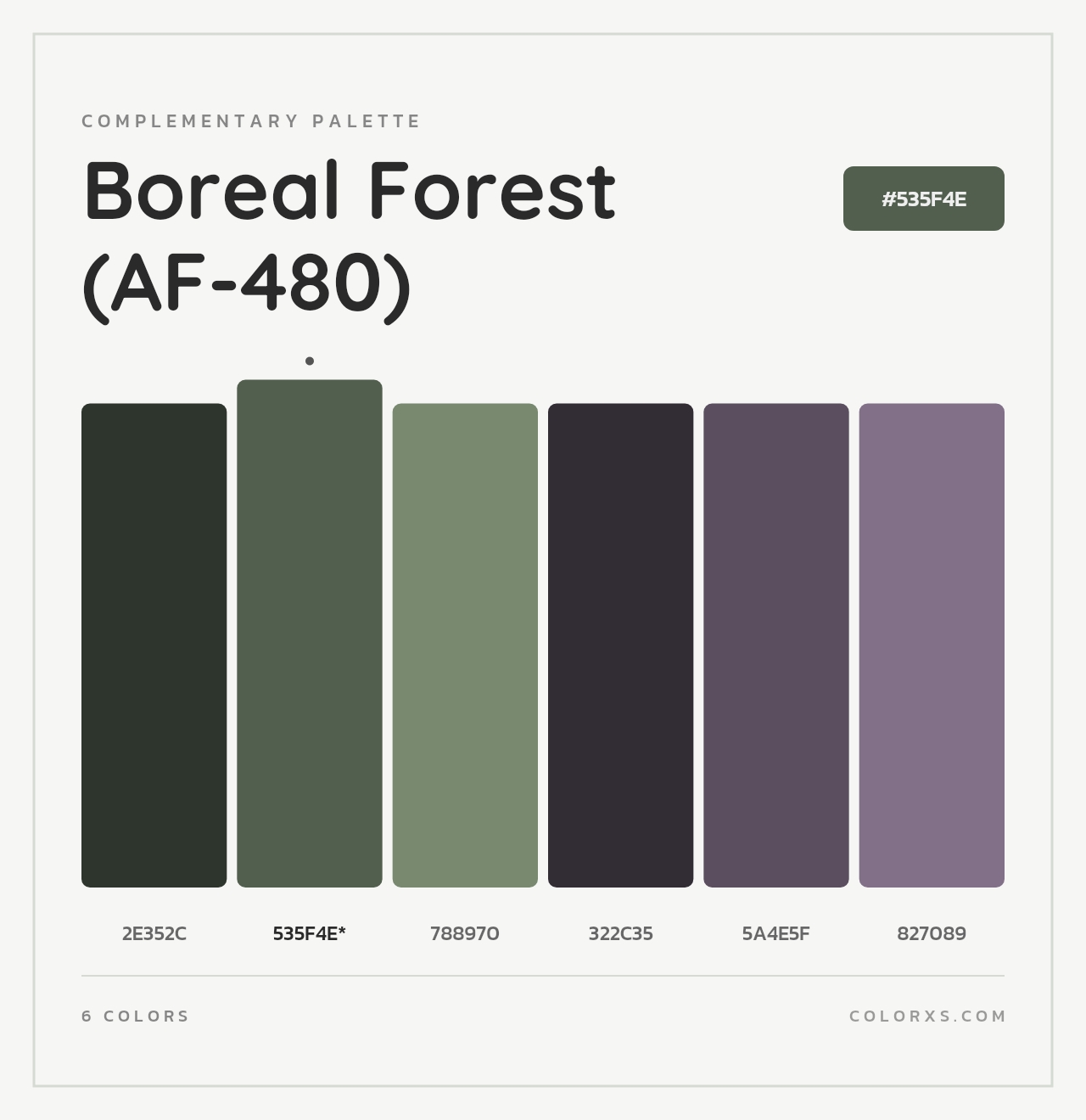 Boreal Forest (AF-480) - Complementary Color Palette