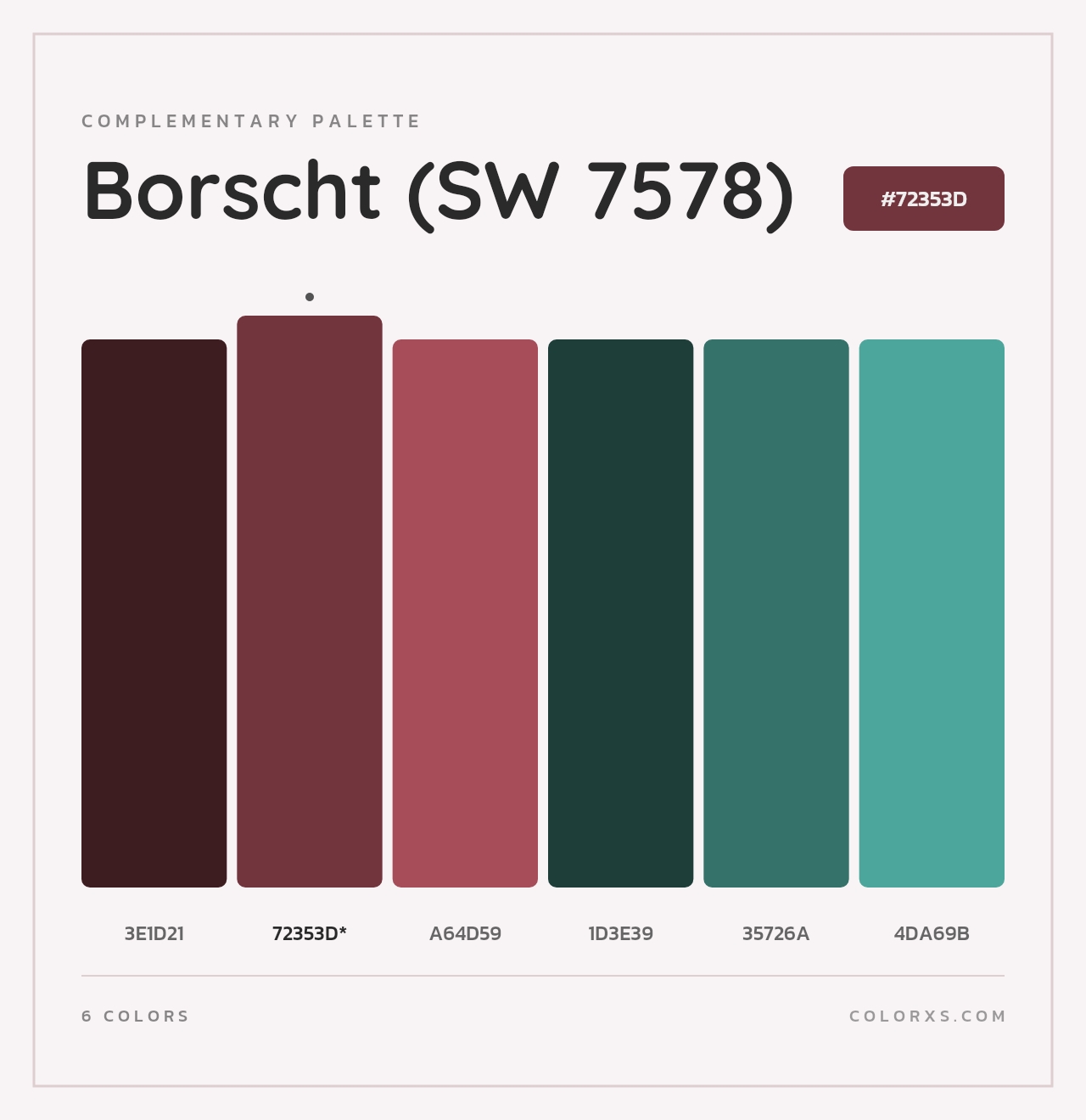 Borscht (SW 7578) - Complementary Color Palette