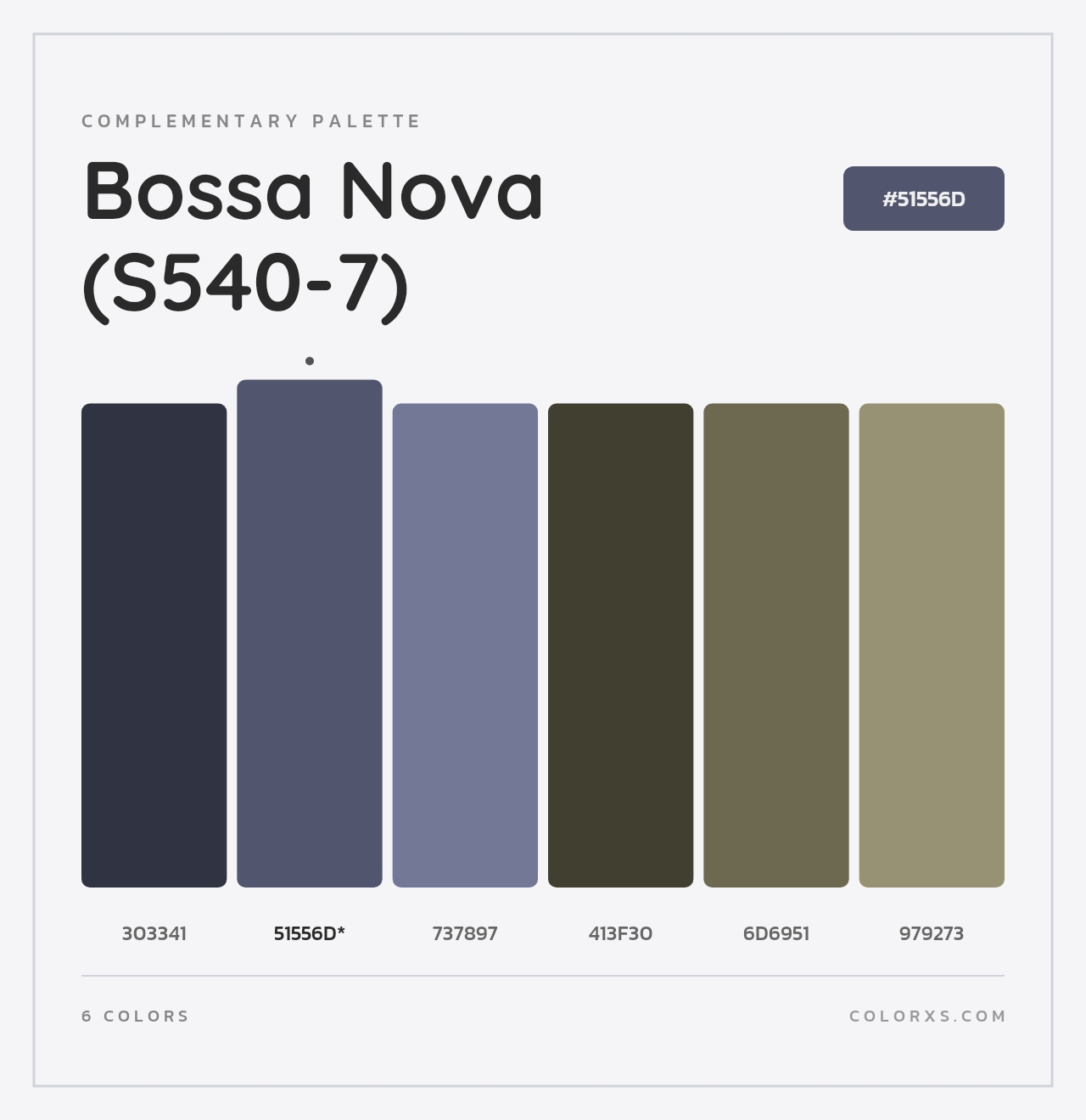 Bossa Nova (S540-7) - Complementary Color Palette