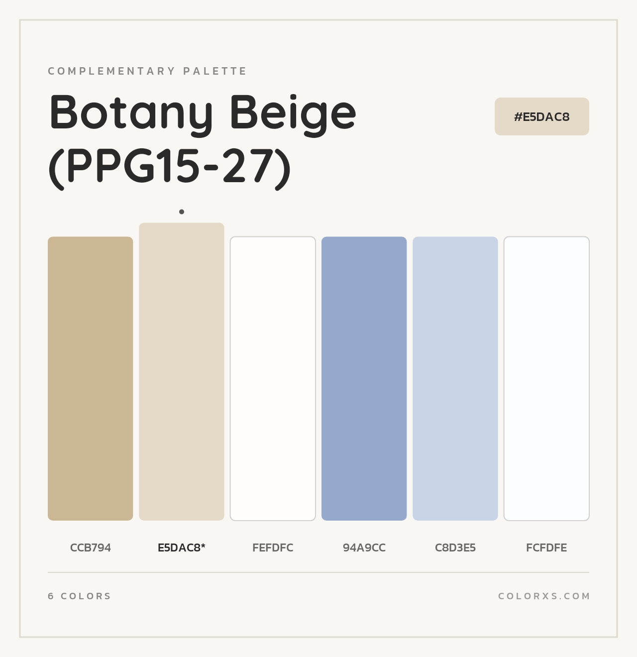 Botany Beige (PPG15-27) - Complementary Color Palette