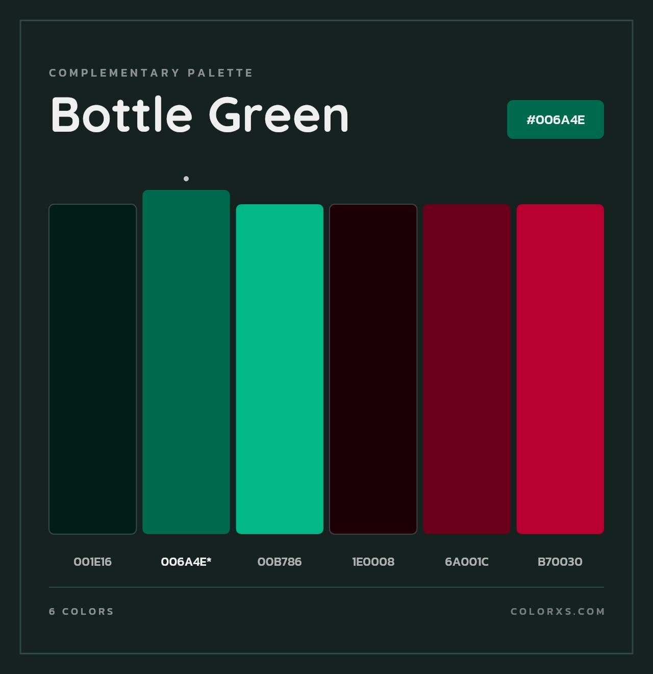 Bottle Green - Complementary Color Palette