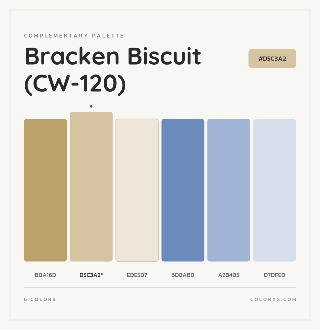 Bracken Biscuit (CW-120) - Complementary Color Palette