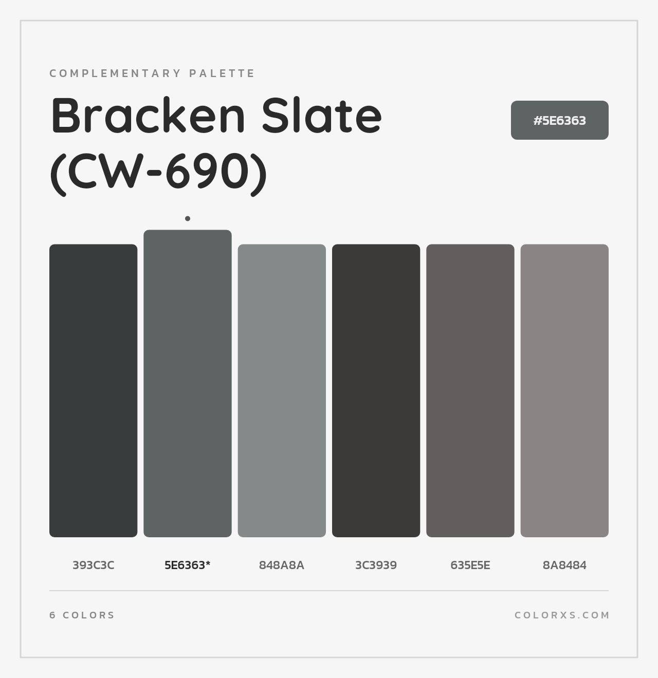 Bracken Slate (CW-690) - Complementary Color Palette