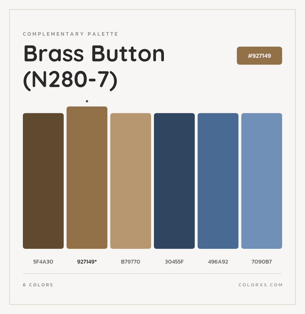 Brass Button (N280-7) - Complementary Color Palette