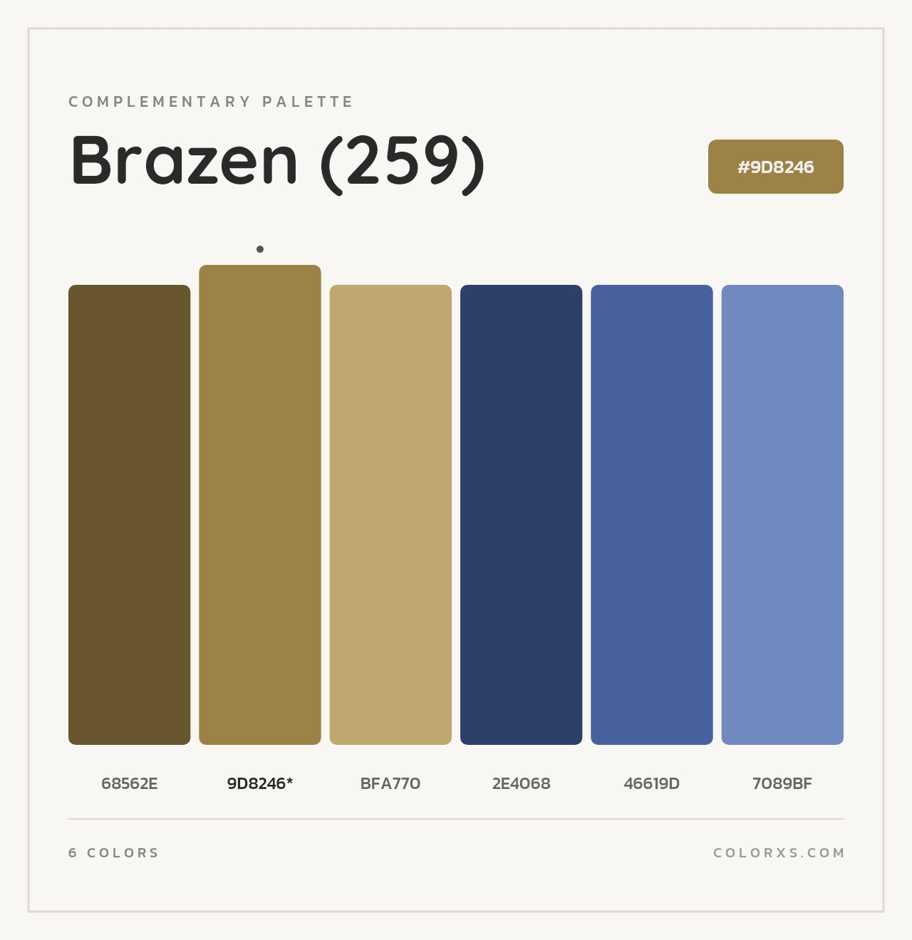 Brazen (259) - Complementary Color Palette